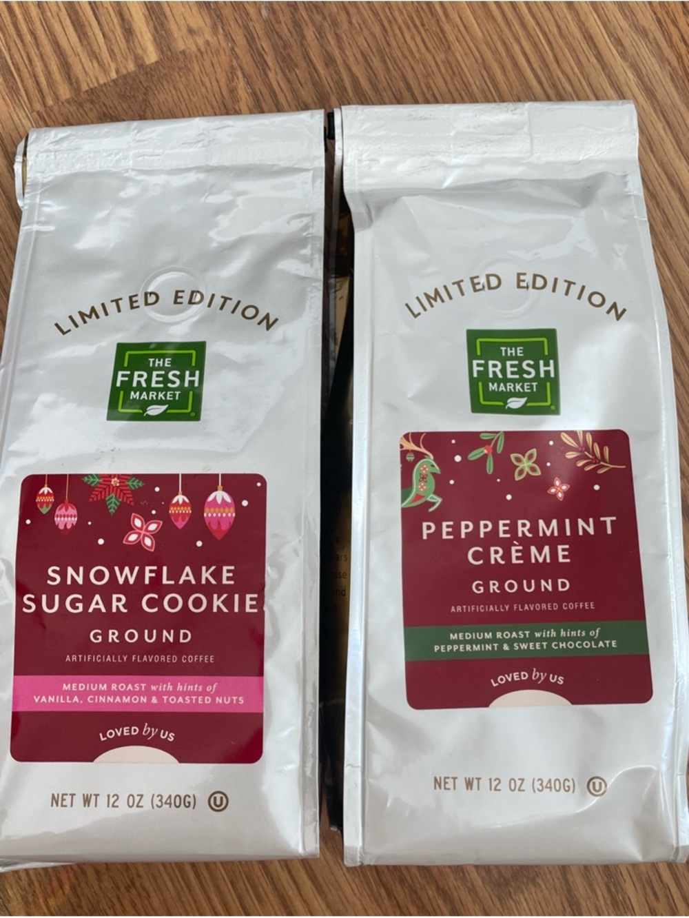 Fresh Market Limited Edition Peppermint Chocolate Coffee 12 Ounces Each (2)